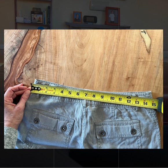 INC International Concepts 100% linen Gray shorts - Picture 6 of 7